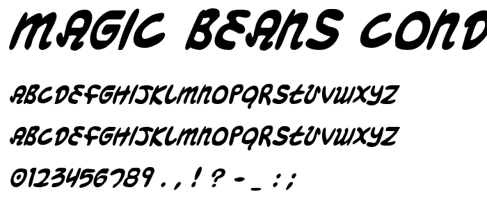 Magic Beans Condensed Italic font
